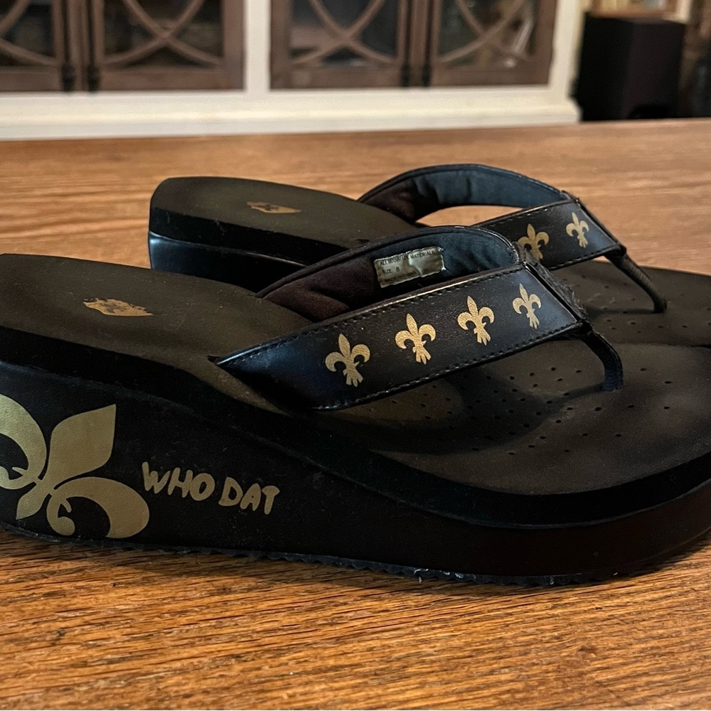 Volatile New Orleans Saints Wedge Flip Flops